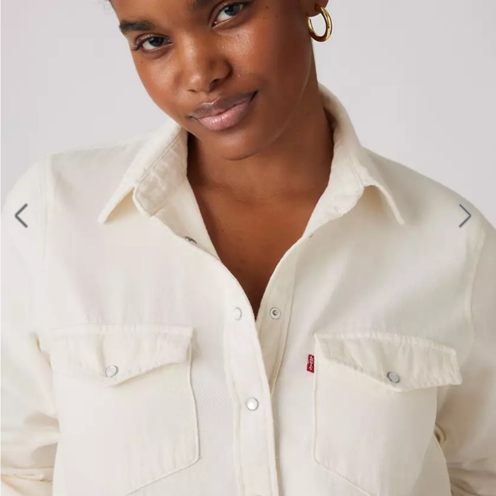 Levi’s White (Ecru) Western Long Sleeve Snap-Up Shirt - Picture 4 of 11